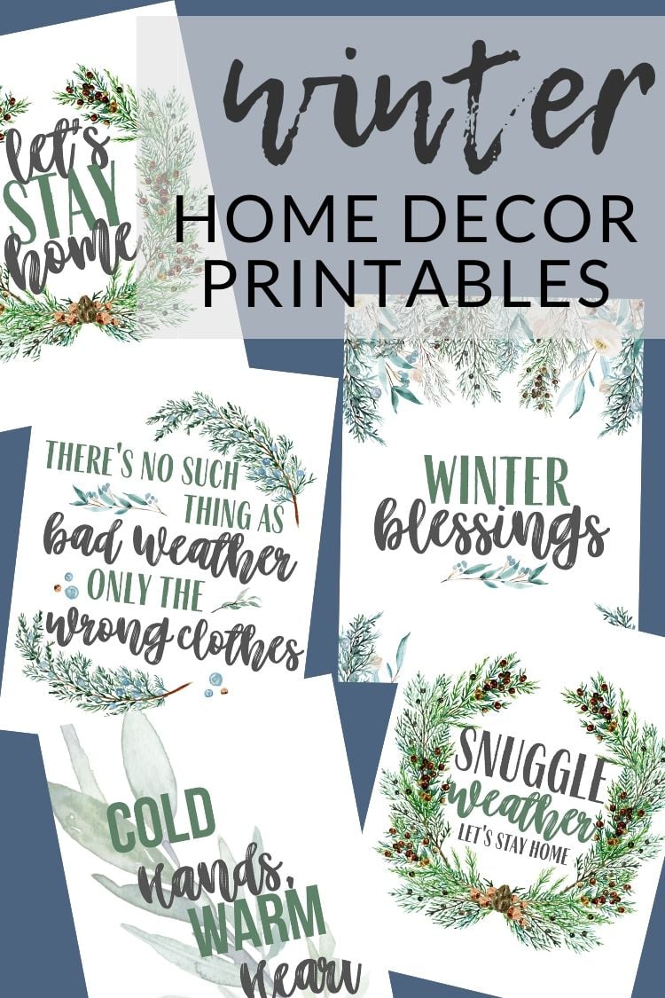 winter home decor printables (they're free) - the crazy craft lady